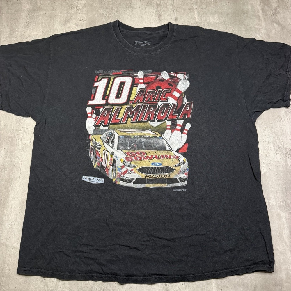 Aric Almirola Go Bowling Nascar Mens T-Shirt XXL Black Stewart-Haas Racing Cars